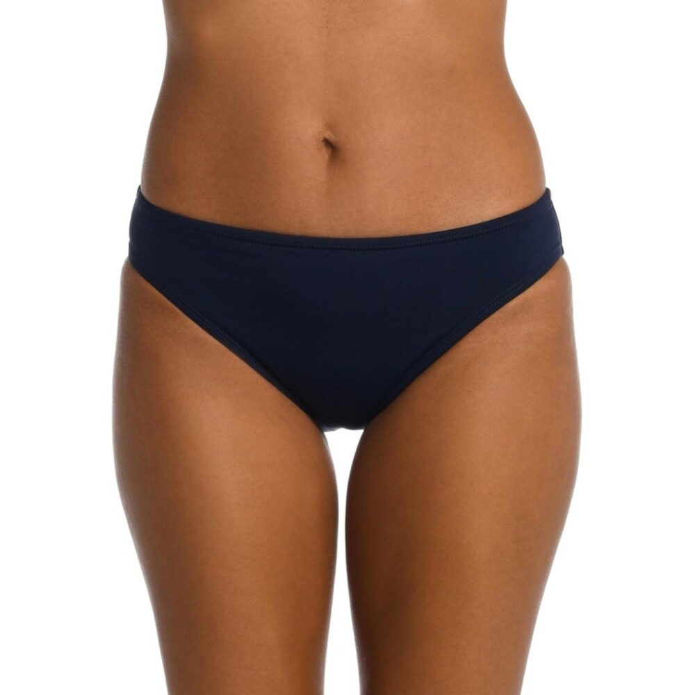 NWT La Blanca Island Goddess Solid Hipster Bikini Swimsuit Bottom Indigo Blue- 8